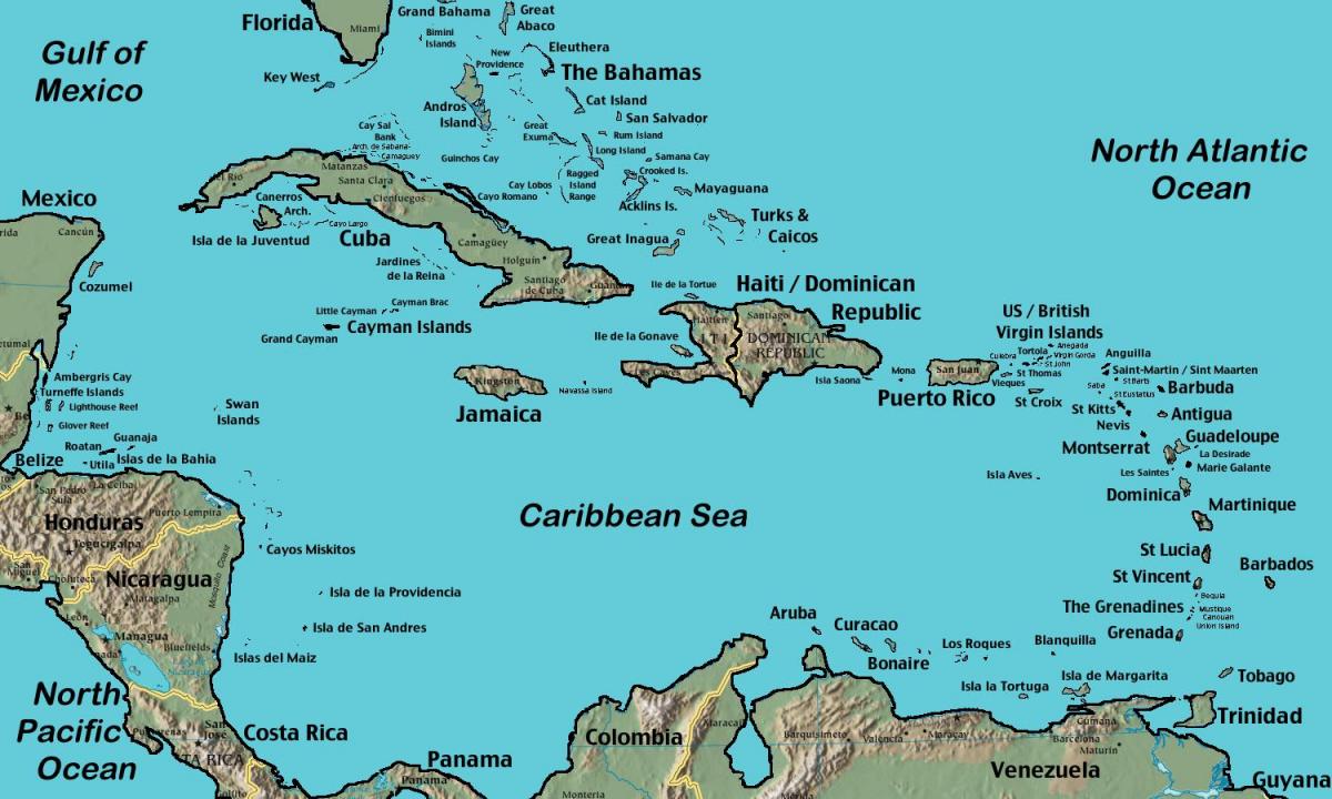 द्वीपों वेनेजुएला नक्शा