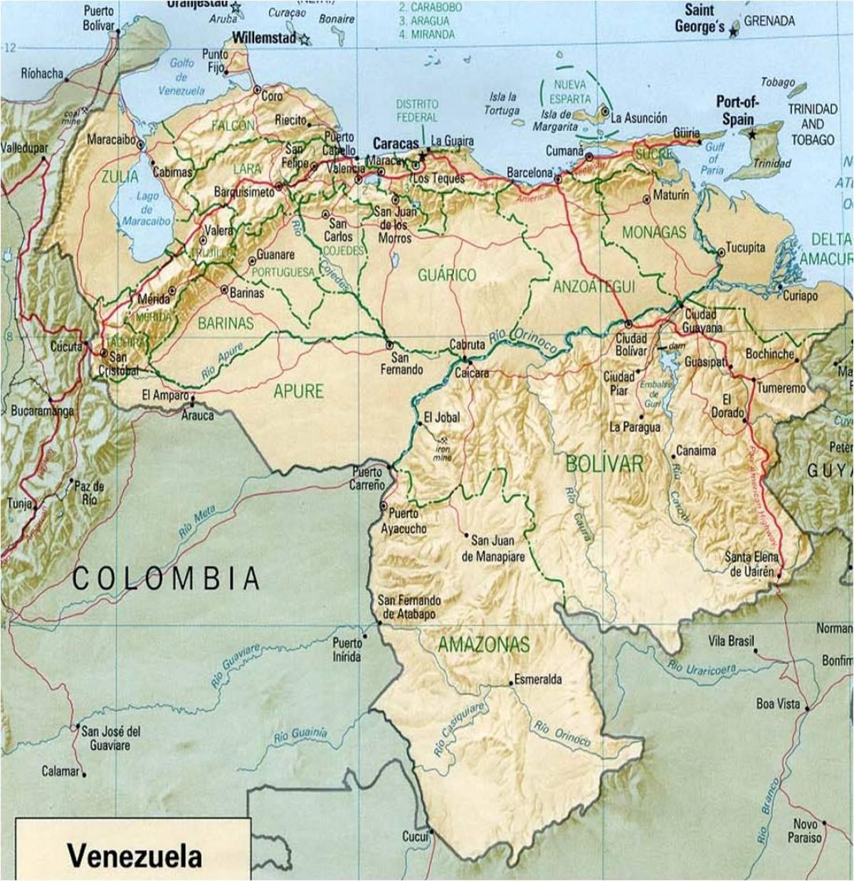 नक्शा वेनेजुएला की नदी