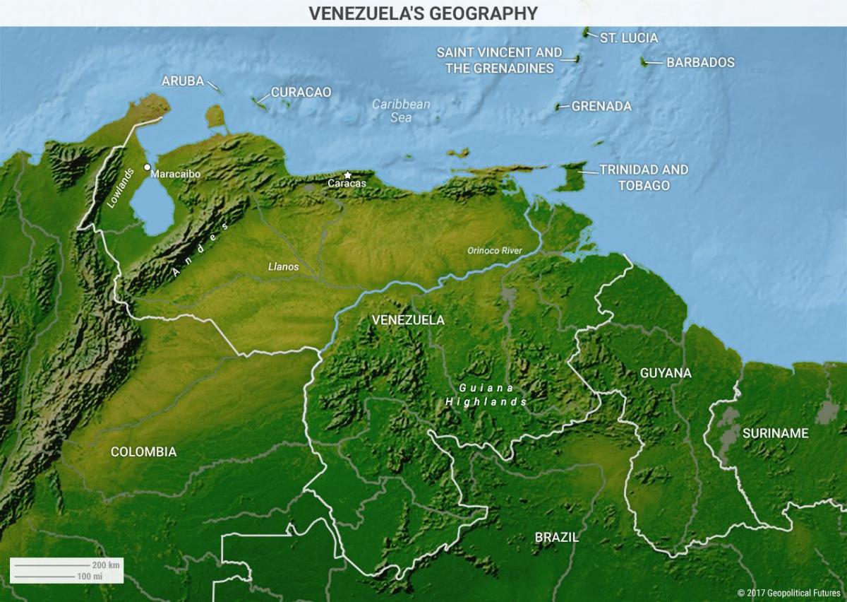 नक्शे के भूगोल वेनेजुएला