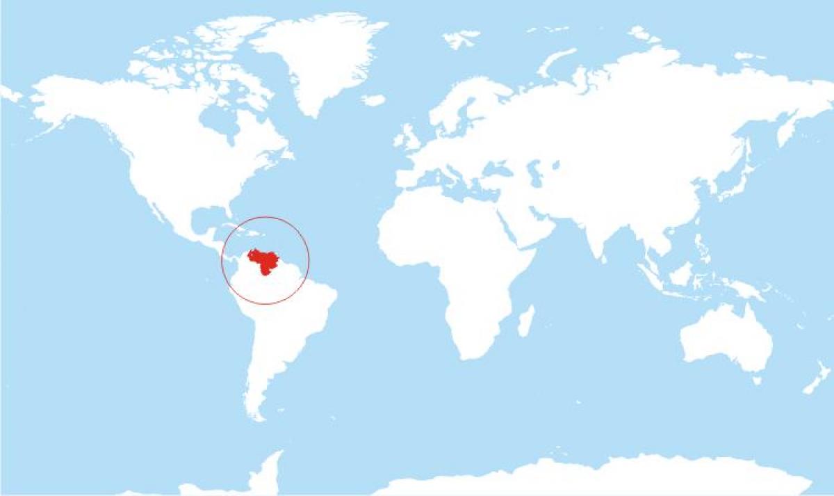 नक्शा वेनेजुएला के स्थान पर दुनिया