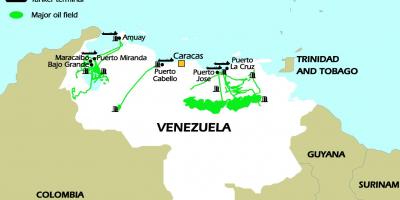 वेनेजुएला के तेल भंडार का नक्शा